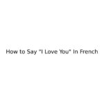 "I Love You" in French and Other Romantic Phrases